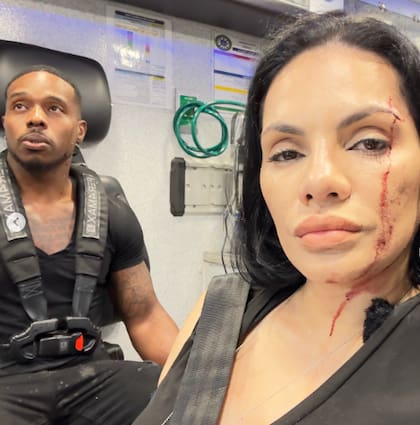 Nina Santiago y Patrick Blackwood reciben atención médica tras ser arrollados en restaurante de Houston (Instagram/@ninaunrated)