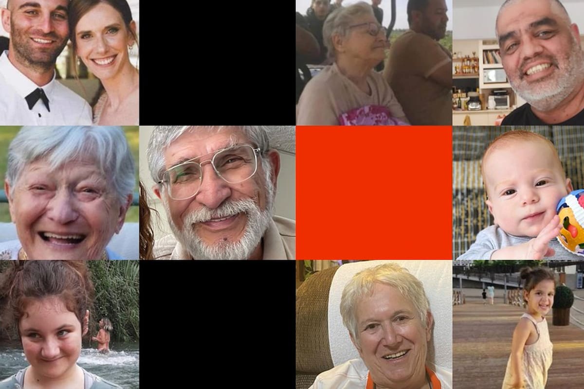 Niños y adultos secuestrados por Hamas en Israel