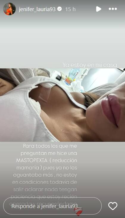 "No aguantaba más", la operación que atravesó Jenifer Lauría