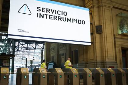 No hay servicios de trenes, vista de la estación Constitución