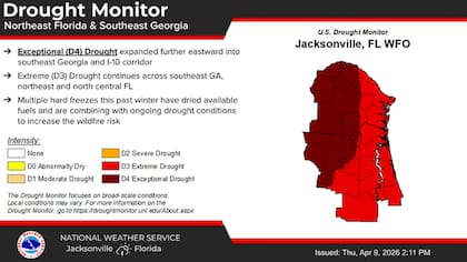 No se esperan lluvias en las zonas del centro-norte de Florida este fin de semana ni la próxima semana