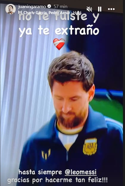 "No te fuiste y ya te extraño", escribió Juan Ingaramo