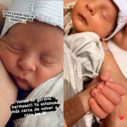 Noelia Marzol comparte fotos de su hijo desde Neonatología del Sanatorio Otamendi, donde permanece internado desde su nacimiento