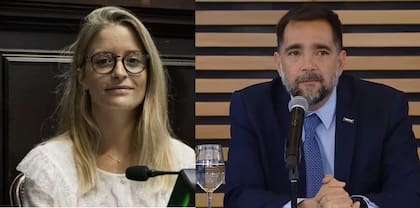 Noelia Ruiz, actual presidente del Orsna y Facundo Leal, expresidente del organismo
