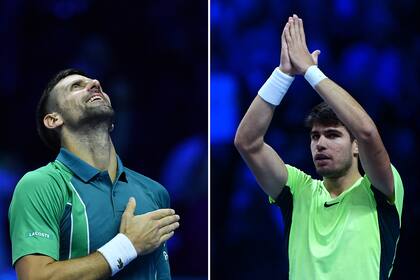 Novak Djokovic y Carlos Alcaraz, frente a frente por cuarta vez en el año, ahora en una semifinal del Masters de Turín; entre el 1 y el 2 del ranking no puede salir sino un espectáculo formidable.