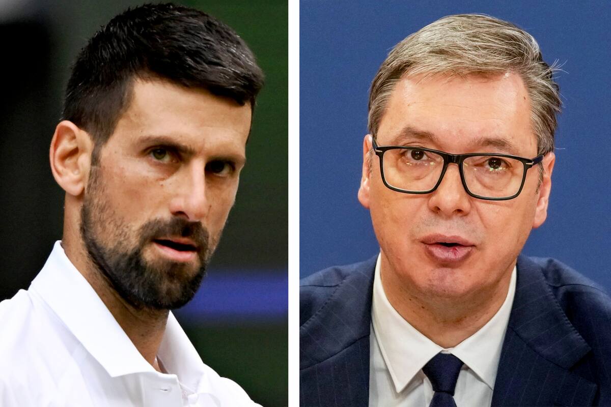 Novak Djokovic y el presidente serbio Aleksandar Vucic