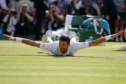 Novak Djokovic y su último festejo: listo para levantar vuelo tras derrotar a Nick Kyrgios en la final de 2022