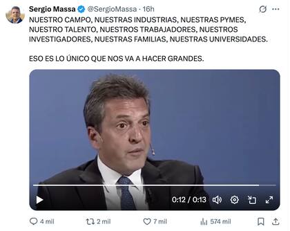 “Nuestro campo, nuestras industrias... eso es lo único que nos va a hacer grandes” (X)
