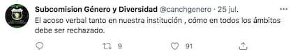 Nueva Chicago condenó "el acoso verbal en nuestra institución y en todos los ámbitos"