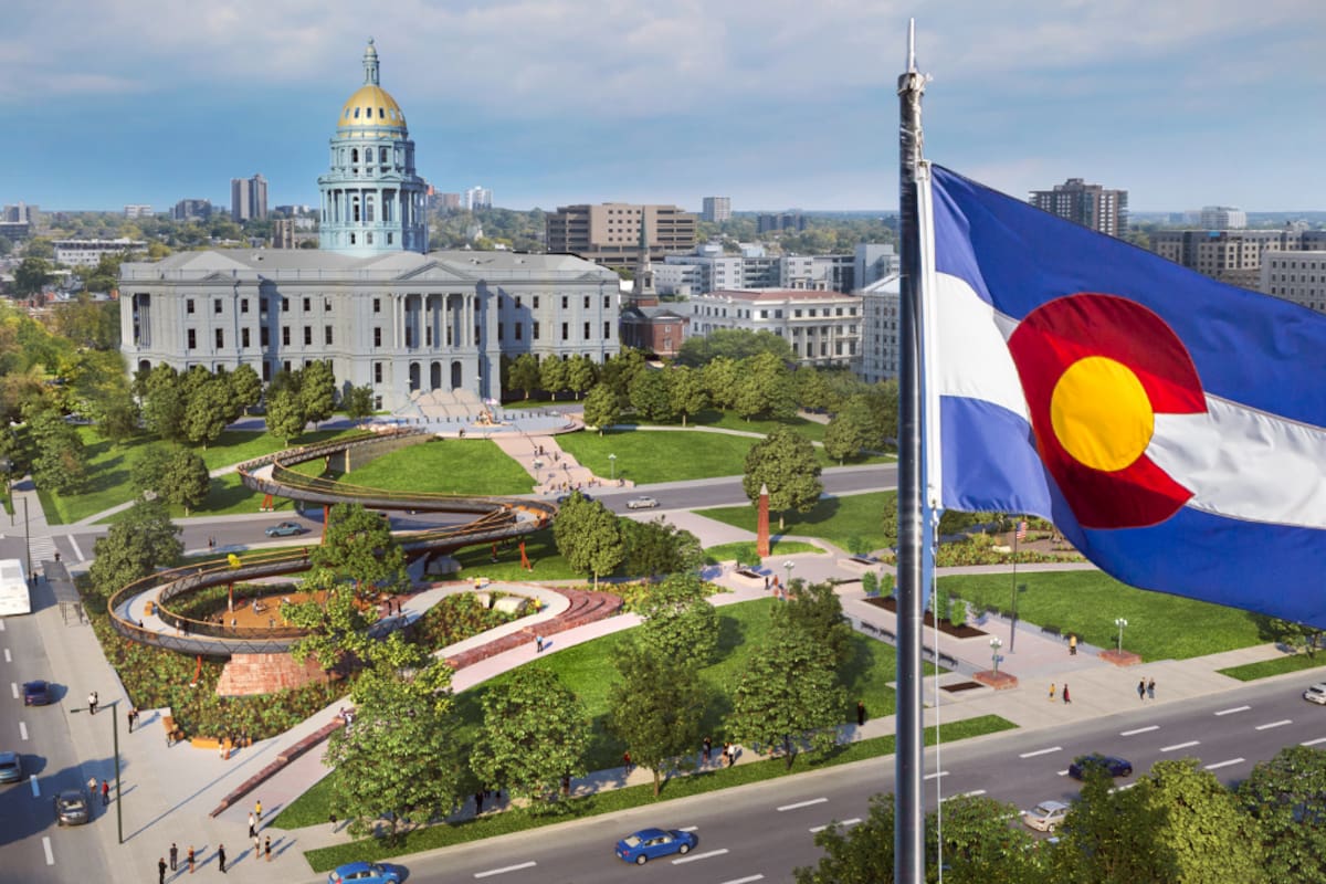 Nueva pasarela peatonal de Colorado que unirá el Capitolio con el Parque de los Veteranos. Foto: página oficial del gobierno de Colorado
