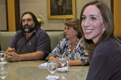 Vidal, con Baradel y Petrocini, cuando negociaba el aumento salarial de los maestros