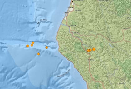 Nueva serie de terremotos frente a las costa de California