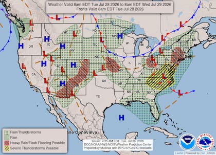 Nueva York será una de las áreas con tiempo inestable este martes y los próximos días