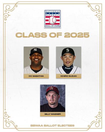 Nuevos jugadores que se integran al Salón de la Fama de la MLB (X @MLBNetwork)