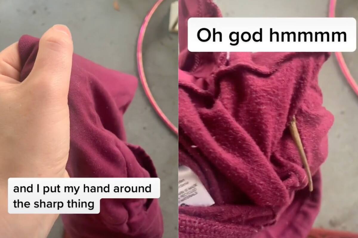 Nunca se imaginó lo que se encontraría dentro de su pantalón y que lo llevaría con ella tanto tiempo - Foto: TikTok @uss_andrea