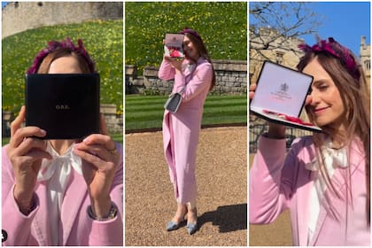 Núñez, en los jardines del Castillo de Windsor, con su condecoración