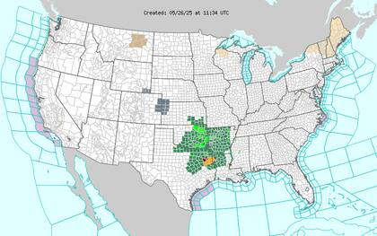 NWS advierte inundaciones repentinas en Arkansas y Tennessee por lluvias persistentes