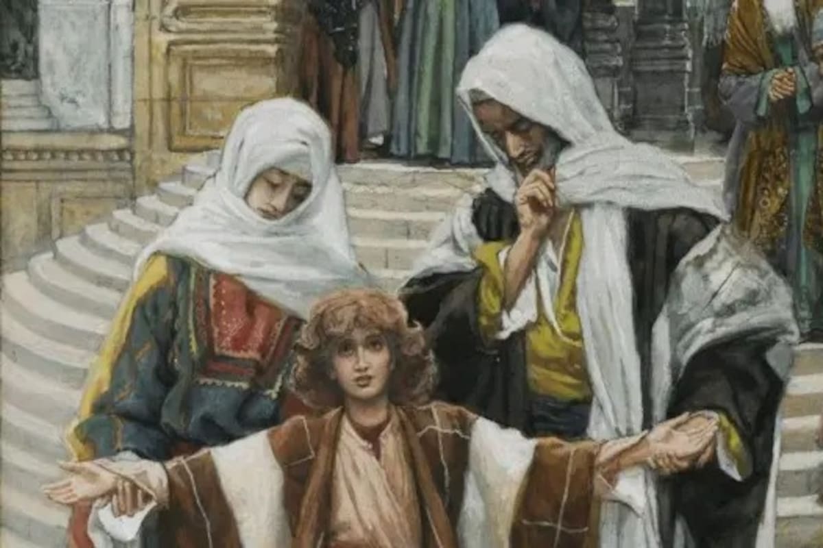 Obra de 1850 de James Tissot que representa a Jesús a los 12 años