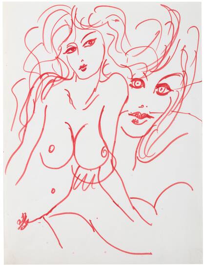 Obra de Antonio Berni sin título, de la serie "Las modelos" (ca. 1970), presentada por Cosmocosa