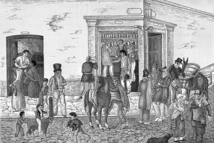 Obra de César Hipólito Bacle titulada "Comisario de Policía" (1831), que ilustra "La seguridad en el Buenos Aires criollo (1820-1840)"