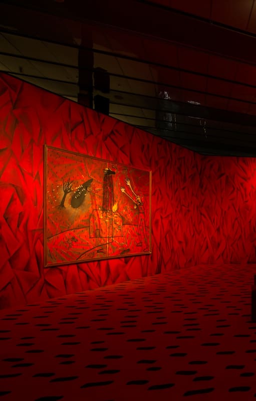 Pintura de David Lynch en Davids Living Room Revisited, instalación de Guillermo Kuitca en el CCK (2017)