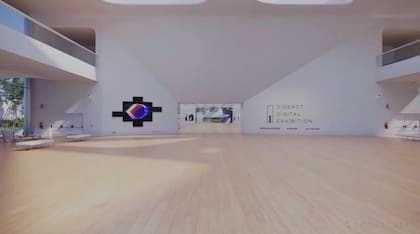 Obra de Guido Corallo en el hall de entrada a la muestra