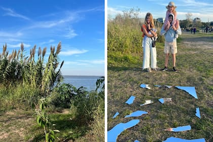 Obra de la artista Marina Besada durante la inauguración de 'Expandir el concepto de límite' en el Parque Natural La Lucila.