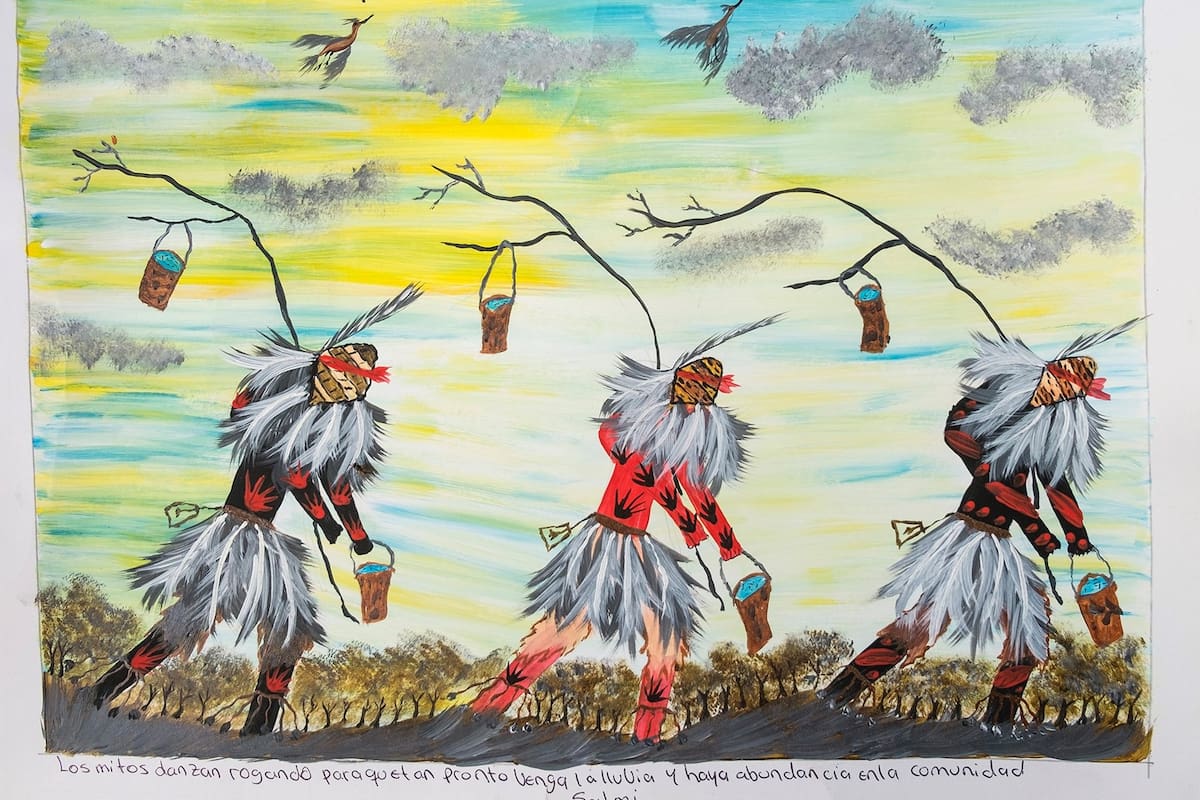 Obra de Salmi López Balbuena, artista de la etnia Ishir