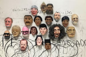 Obra de Tomás Espina, conformada por retratos de artistas, que integrará la muestra El aprendizaje infinito