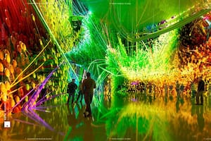 Obra del artista digital Refik Anadol en la muestra que inauguró en marzo en el Guggenheim de Bilbao