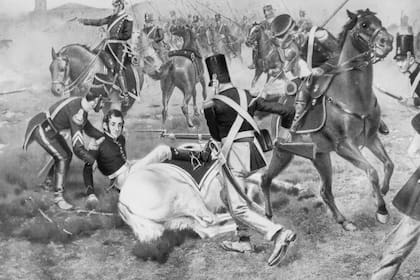 Obra que recrea la batalla de San Lorenzo y muestra al sargento Cabral al rescate de San Martín.