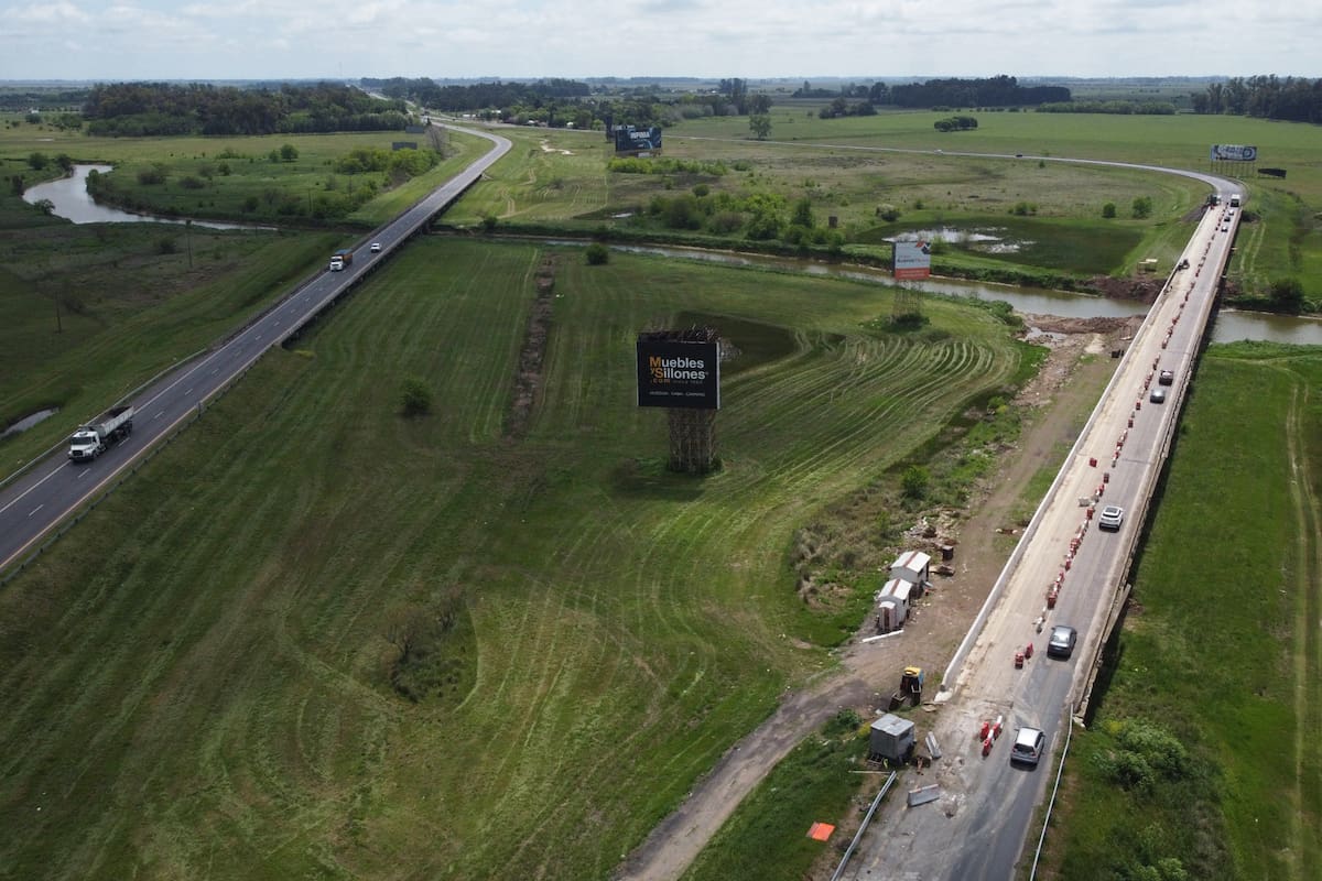 Obras en el puente sobre el río Samborombón en el km 93 de la ruta 2