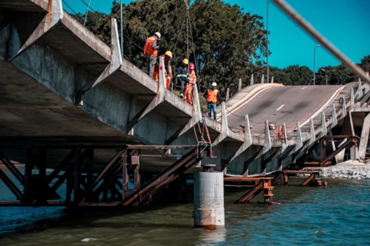 Obras en puente de La Barra difundidas por la Intendencia de Maldonado