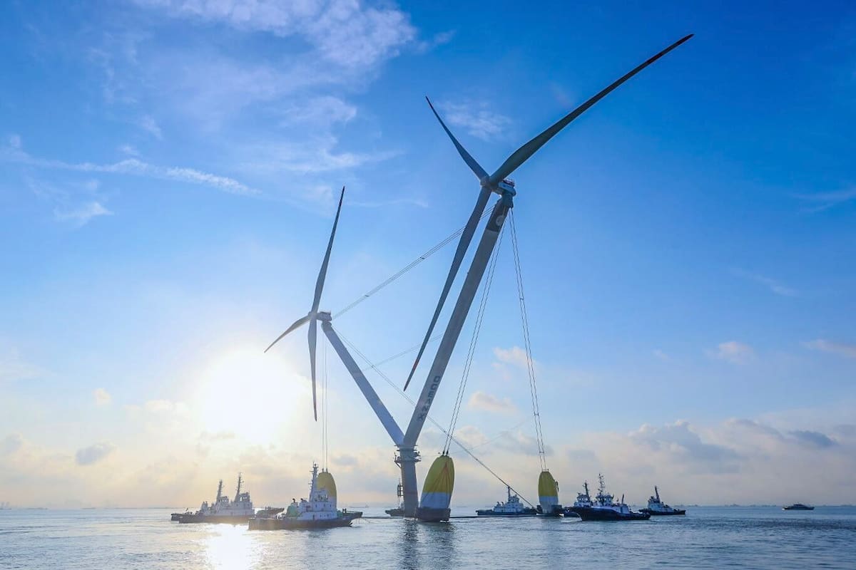 OceanX es la turbina eólica marina más grande del mundo, con dos aerogeneradores dispuestos en un diseño en V