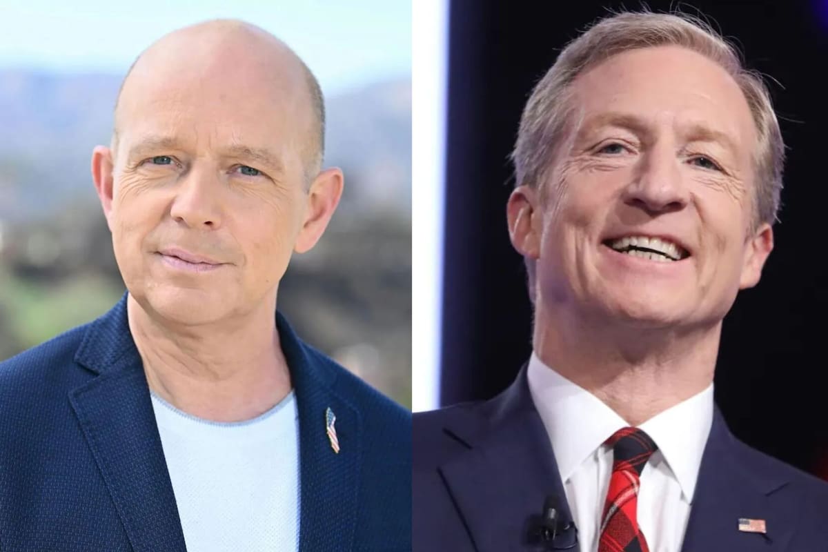 Ocho candidatos se mantienen en la contienda por la gobernación de California; en imagen, el republicano Steve Hilton y el demócrata Tom Steyer