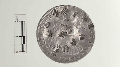Ocho reales de Carlos IV con resello chino de 1789