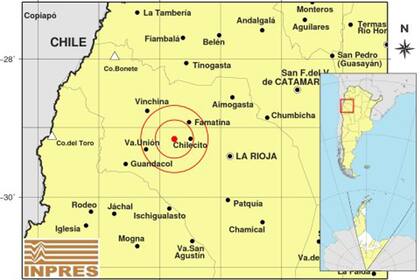 Ocurrió a las 10.23 de la mañana en la ciudad de Chilecito, La Rioja