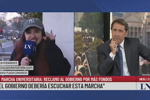 Ofelia Fernández en el móvil de LN+ con Eduardo Feinmann