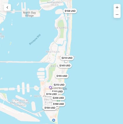 Oferta de alojamientos en Airbnb en Miami Beach durante el Spring Break