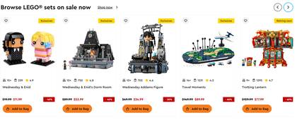 Ofertas de hasta 40% en la página de LEGO previo al Black Friday (LEGO)