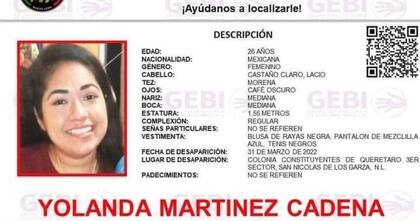 Ofrecen recompensa para encontrar a Yolanda Martínez Cadena