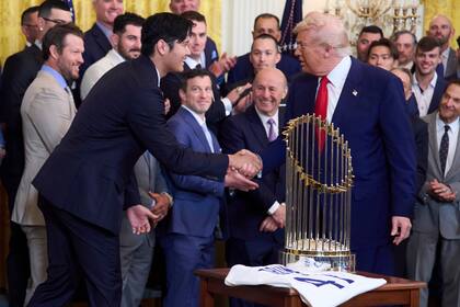 Ohtani, Betts y los Dodgers campeones de la Serie Mundial visitan la Casa Blanca