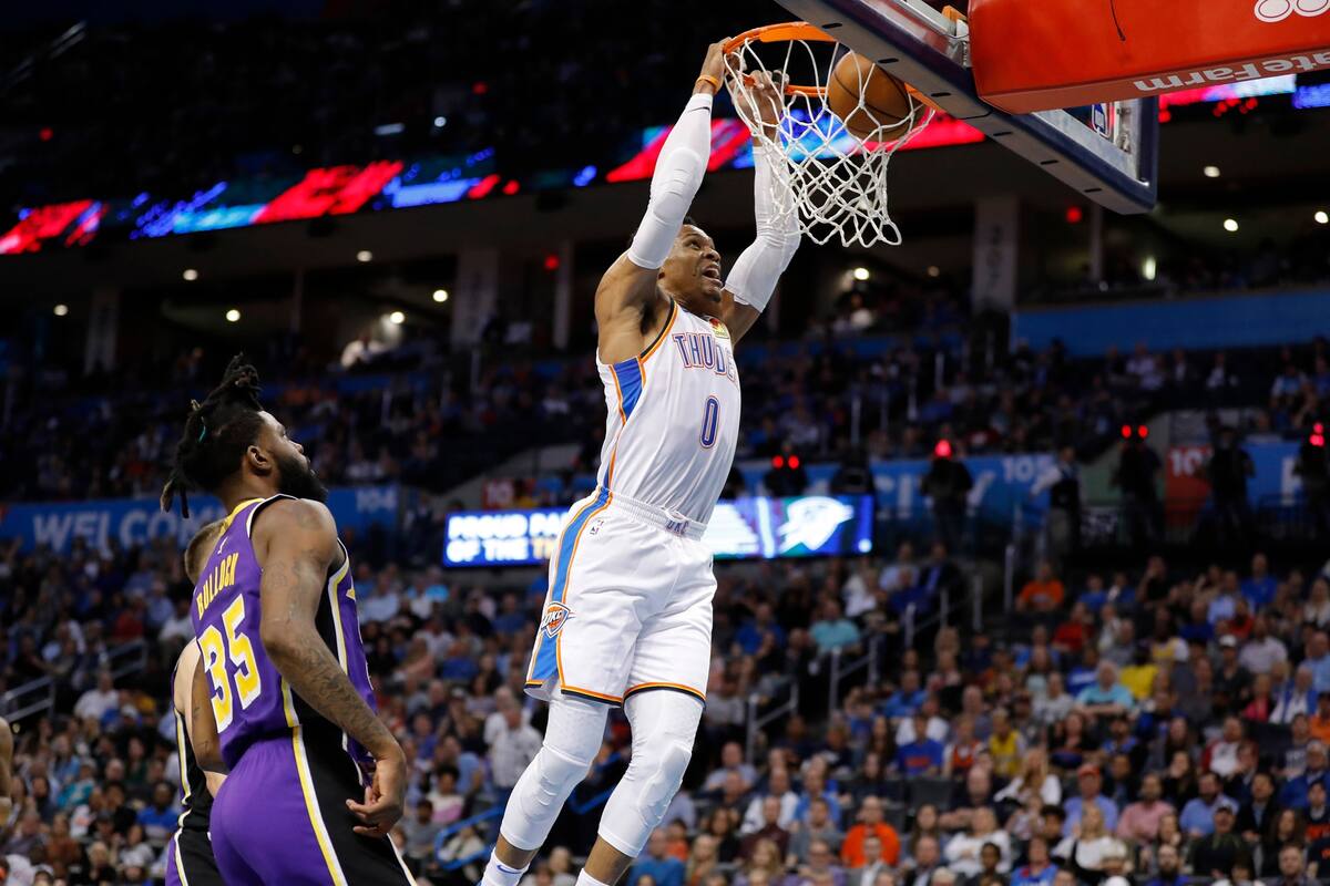 Oklahoma City disfruta de las estadística de Russell Westbrook, pero cayó a la octava posición en la Conferencia Oeste y tendría que cruzar con Golden State en la primera rueda