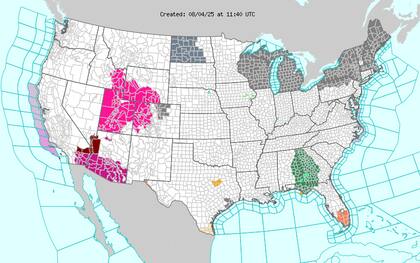 Ola de calor extremo en el suroeste: se esperan 46°C (115°F) en Arizona y 44°C (112°F) en el interior de California, con alertas activas por riesgo de enfermedades relacionadas al calor en tres estados