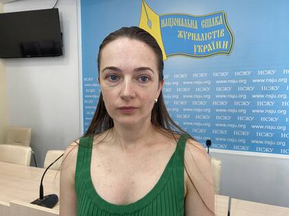 Oleksandra Matviichuk, en una entrevista en Kiev. (Crédito: Elisabetta Piqué).