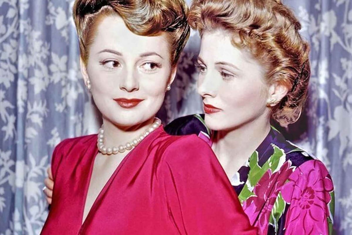 Olivia de Havilland y su hermana Joan Fontaine,