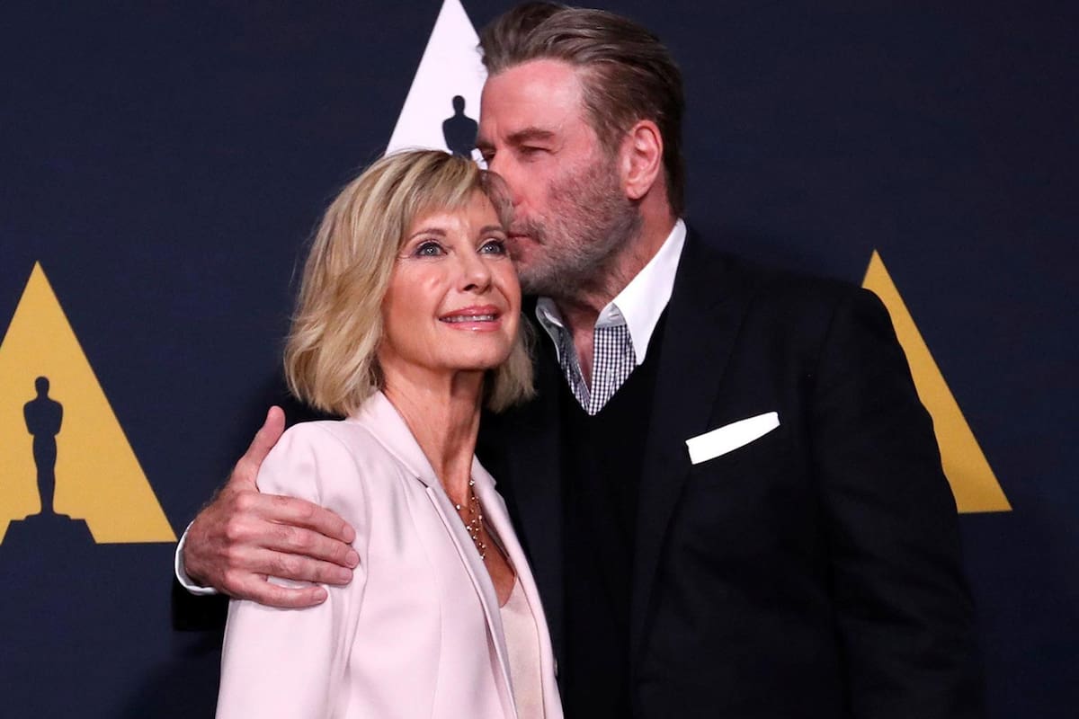 Olivia Newton-John y John Travolta, en uno de los festejos por los 40 años de Grease