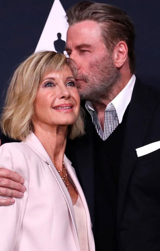 Olivia Newton-John y John Travolta, en uno de los festejos por los 40 años de Grease