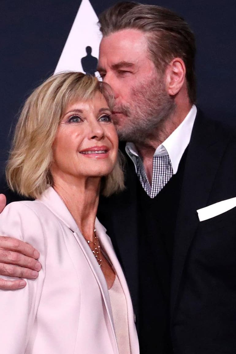 Olivia Newton-John y John Travolta, en uno de los festejos por los 40 años de Grease