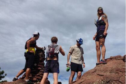 Olson y un recreo en las montañas Rocosas; "con esto me libero de muchas presiones", dice
